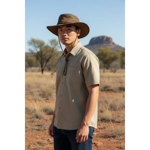 Barmah Squashy Cattle Leather Hat XXL Brown Foldable Australian Outback Rugged